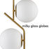 Modern Gold Kitchen Pendant Light with Milk Glass Globe 2 Light
